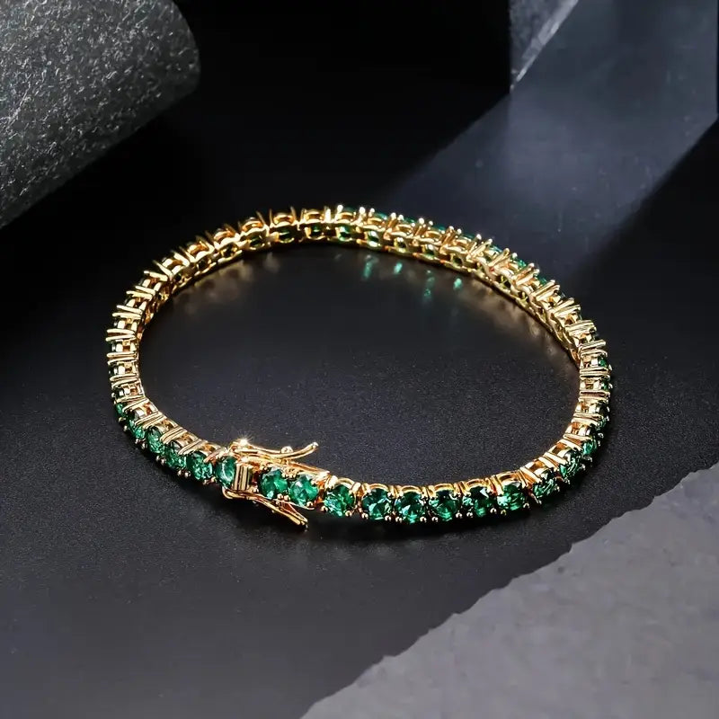 Armband Ella met smaragd | Goud