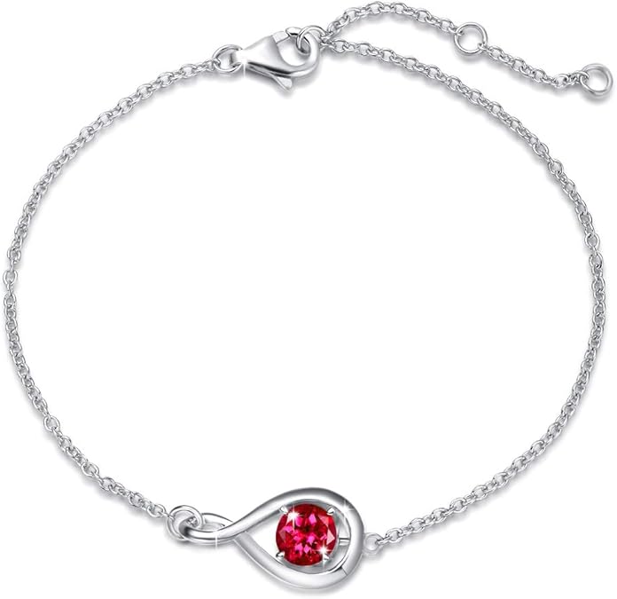 Robijn infinity-armband in wit goud