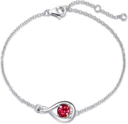 Robijn infinity-armband in wit goud