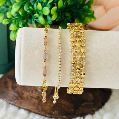 Armband Bregje met kleurrijke stenen | Goud