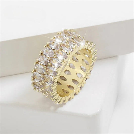Brede oosterse kristallen armband in goud