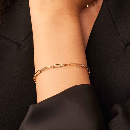 Venetiaanse schakelarmband in wit goud