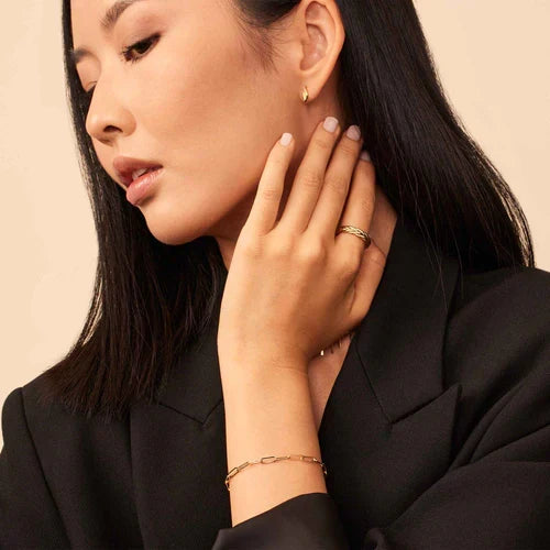 Venetiaanse schakelarmband in wit goud