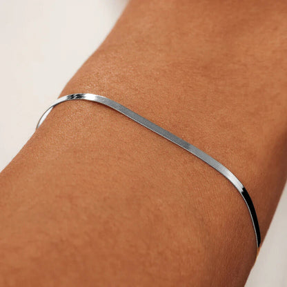 Slangenarmband Zon in wit goud