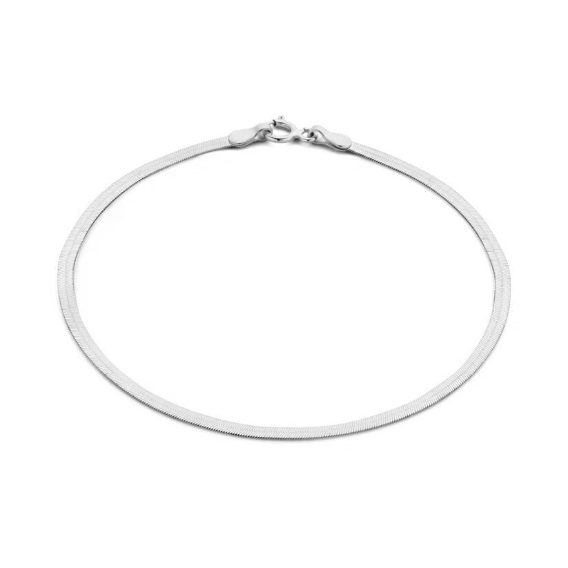 Slangenarmband Zon in wit goud