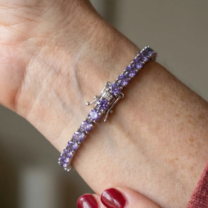 Amethist tennisarmband in wit goud