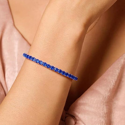 Saffier tennisarmband in wit goud