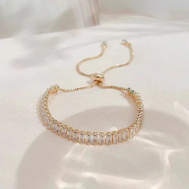 Verstelbare armband met briljanten | Goud