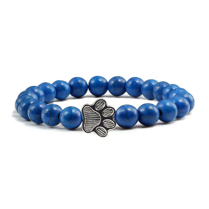 Armband met pootjeskralen van natuursteen | Goud