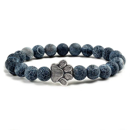 Armband met pootjeskralen van natuursteen | Goud