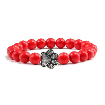 Armband met pootjeskralen van natuursteen | Goud