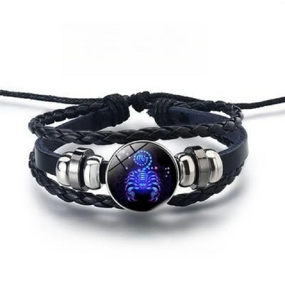 Glinsterende armband met de 12 sterrenbeelden in goud
