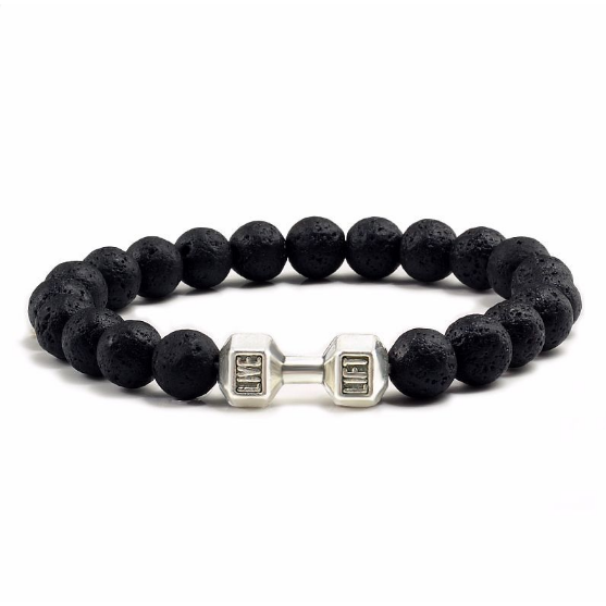 Aromatherapie-armband met lavastenen | Goud