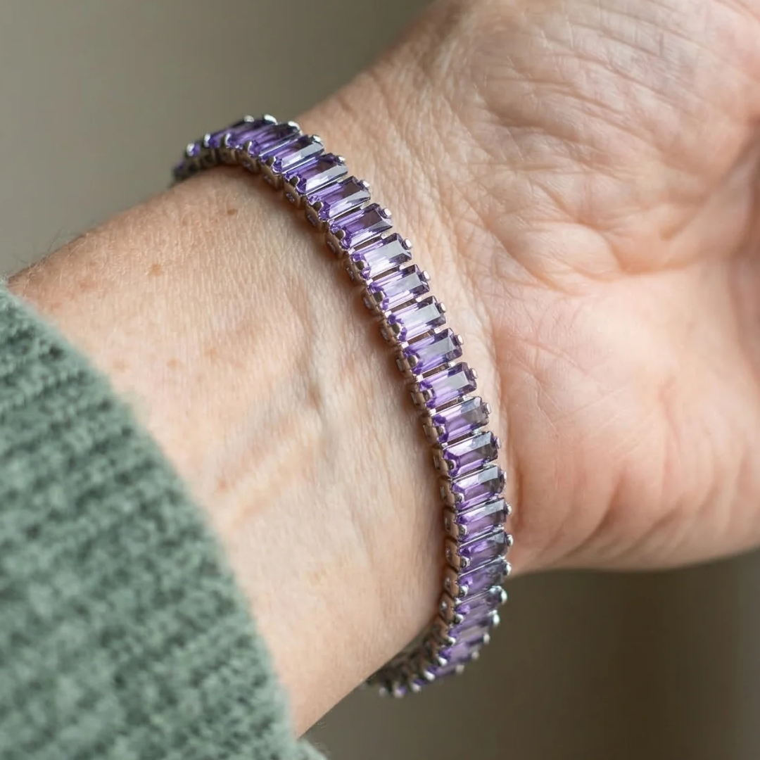 Amethist tennisarmband Vertéa in wit goud