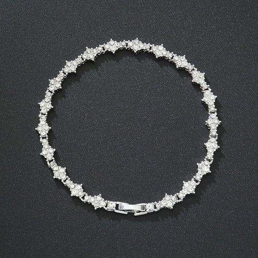 Klassieke tennisarmband in wit goud