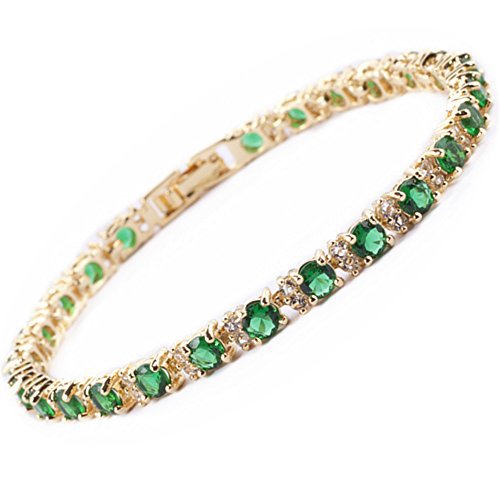 Smaragd trio-tennisarmband in goud