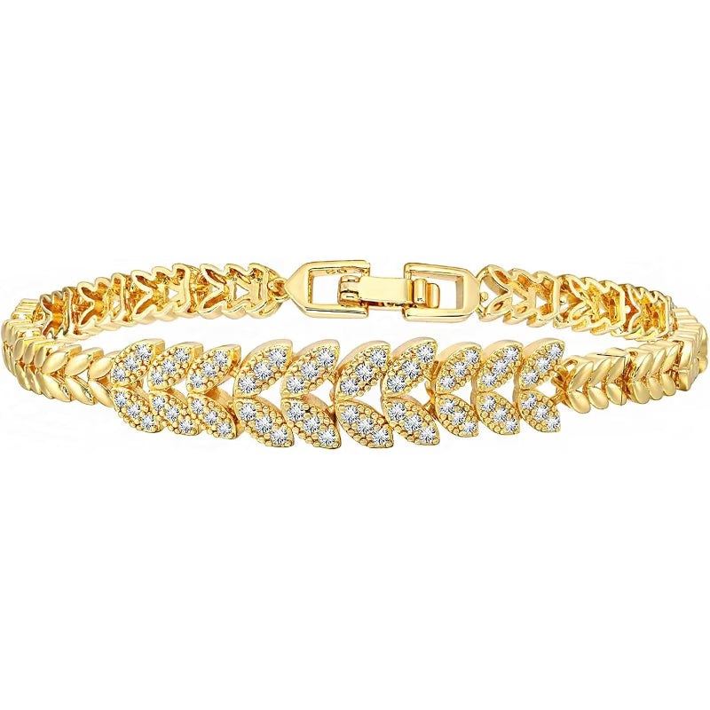 Tennisarmband Eeuwig Blad | Goud