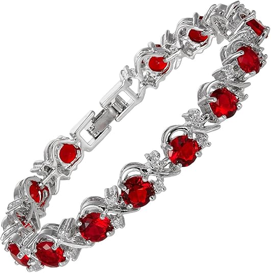 Robijn tennisarmband in wit goud