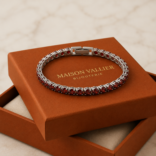 Tennisarmband in wit goud