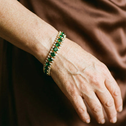 Groene armband in goud