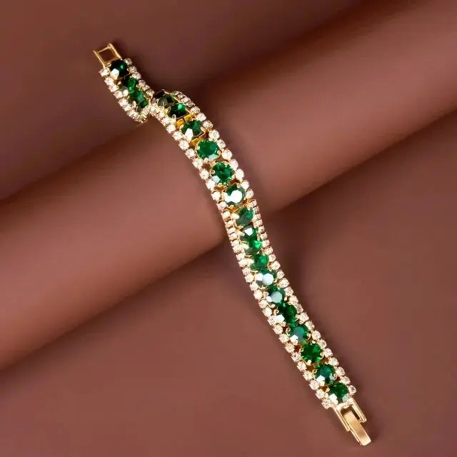 Groene armband in goud