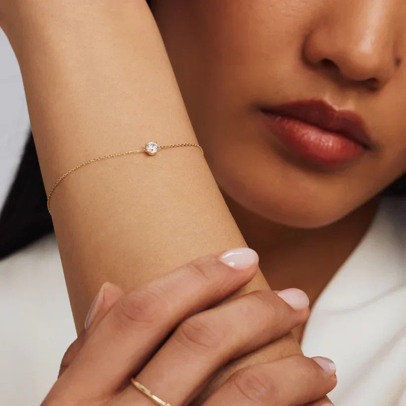 Moissanietarmband Cléa in goud