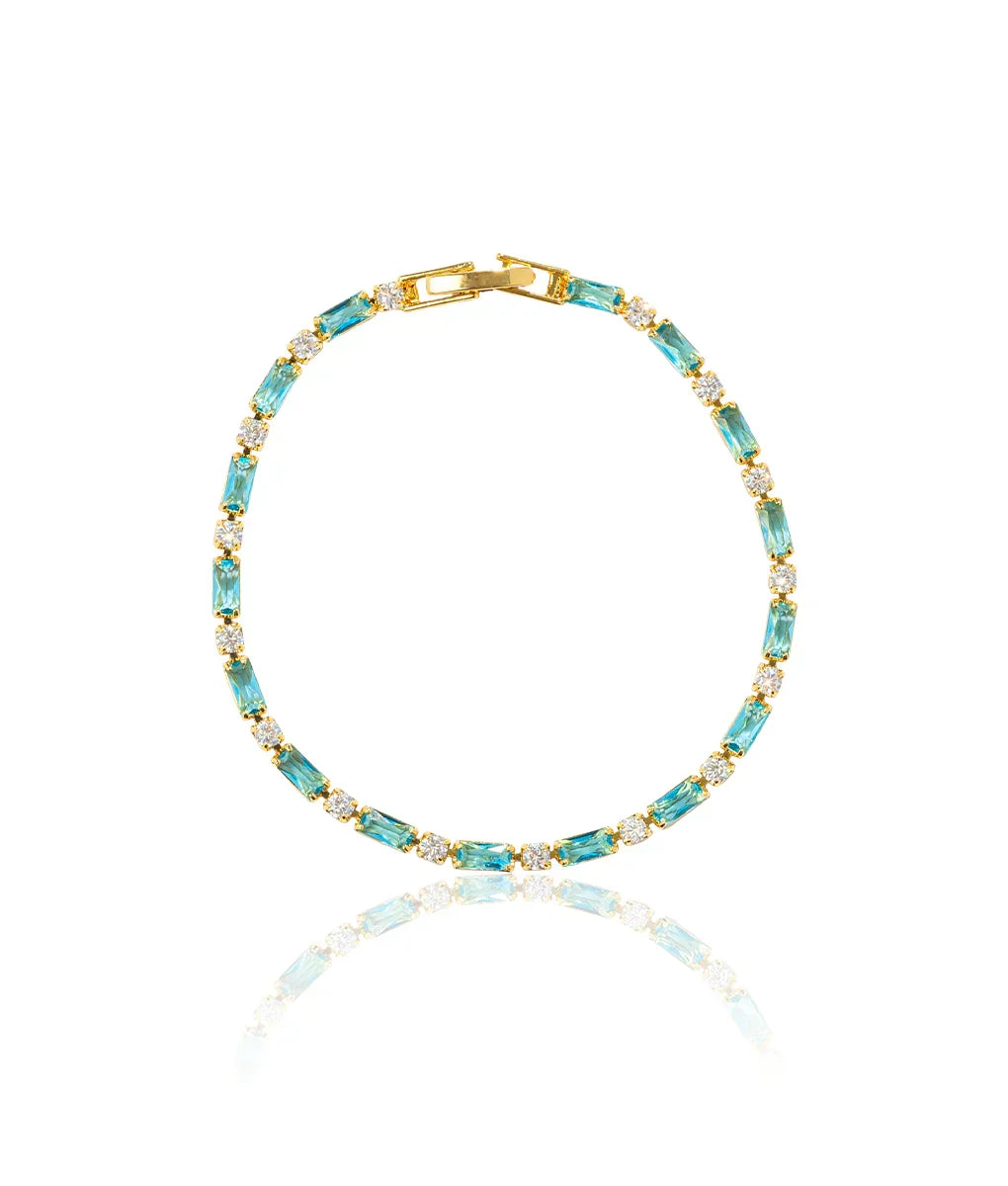 Armband met natuurlijke turquoise stenen in goud