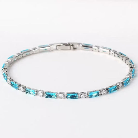 Armband met natuurlijke turquoise stenen | Witgoud