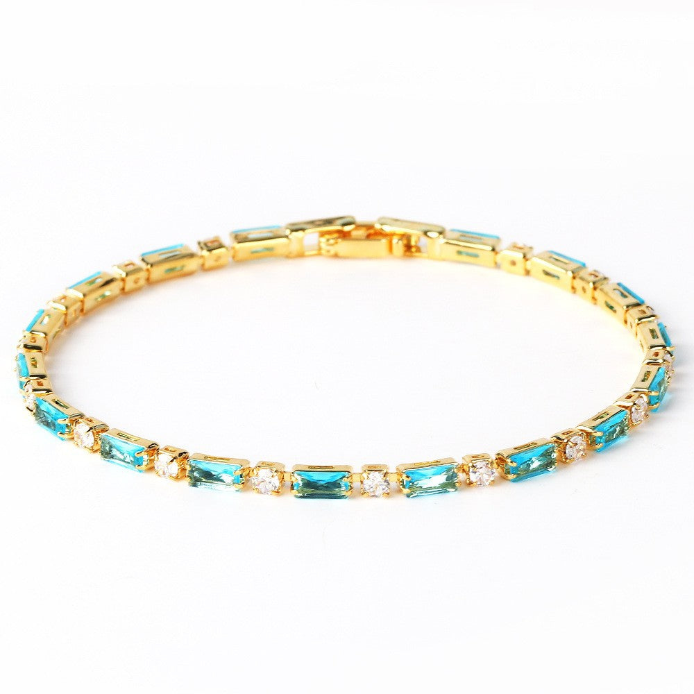 Armband met natuurlijke turquoise stenen in goud
