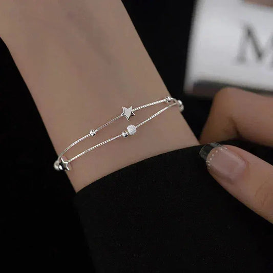Armband met sterren | Witgoud