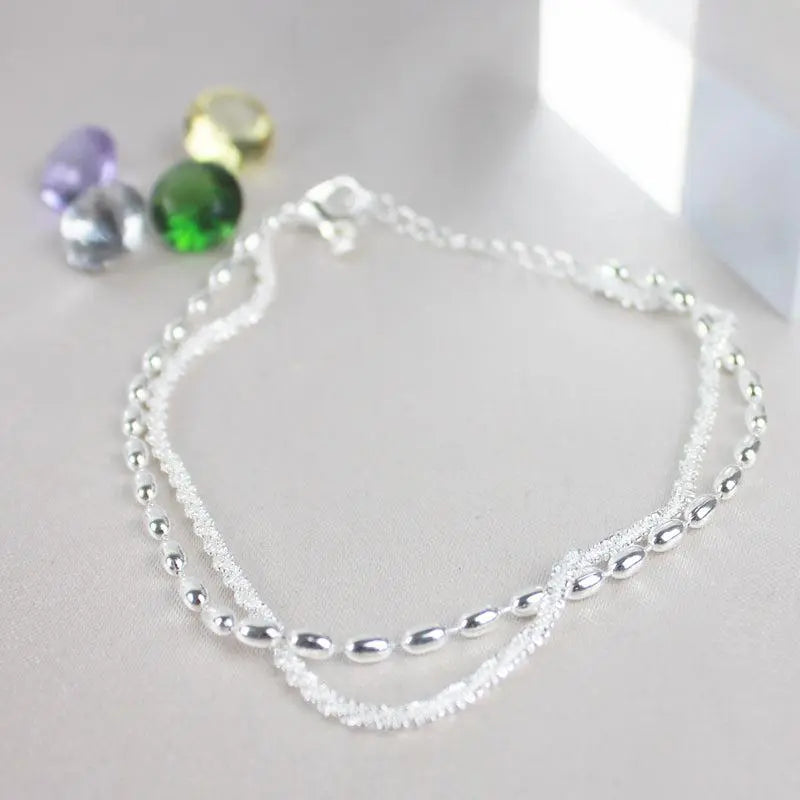 Armband met steentjes in wit goud