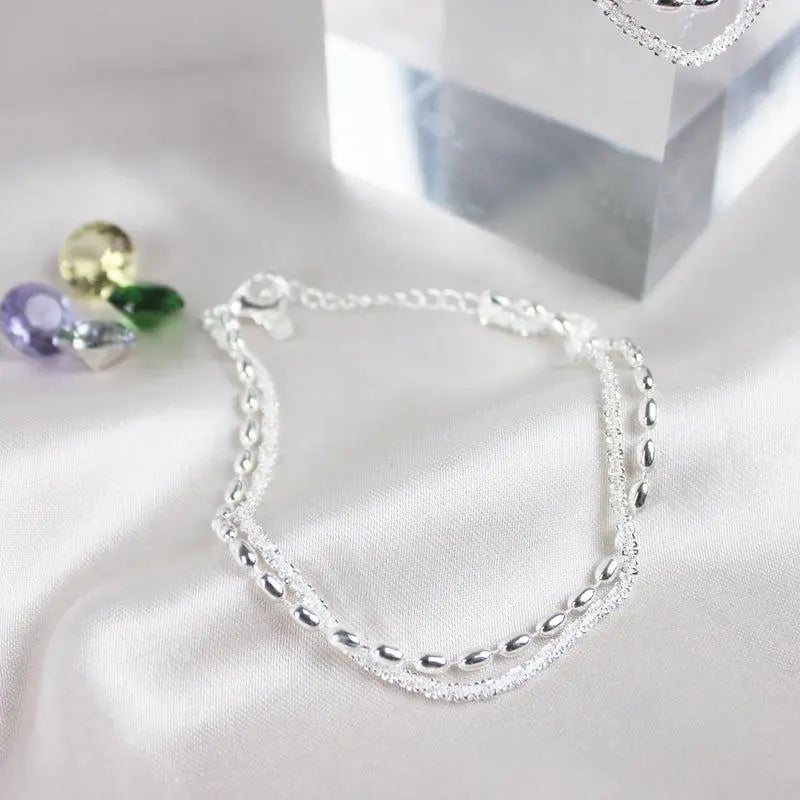 Armband met steentjes in wit goud