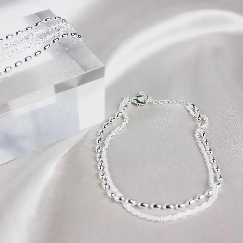 Armband met steentjes in wit goud