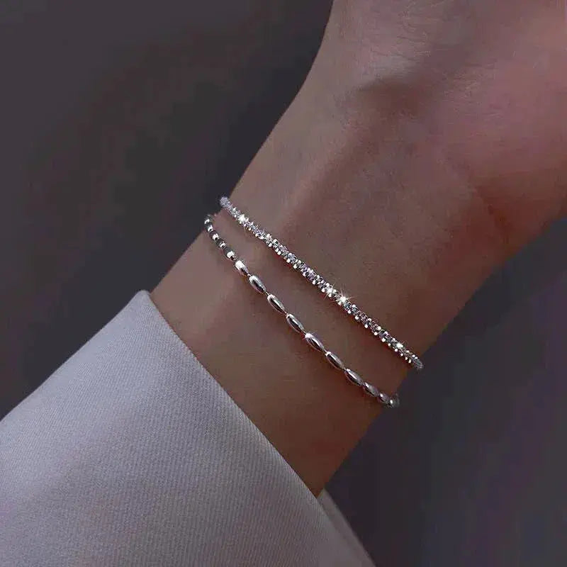 Armband met steentjes in wit goud