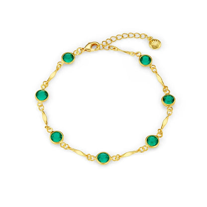 Smaragd schakelarmband in goud