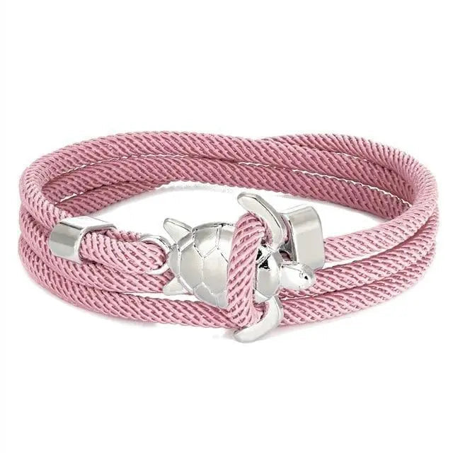 Handgemaakte armband met zeeschildpad in goud