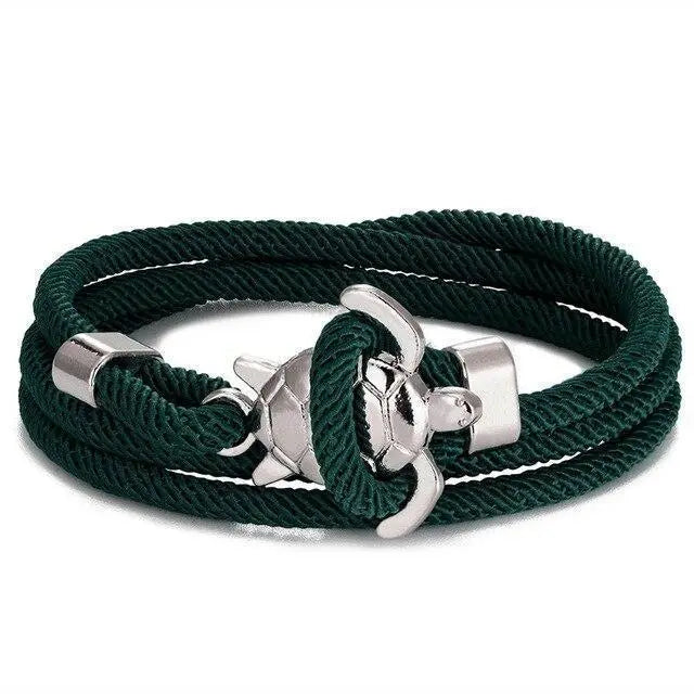 Handgemaakte armband met zeeschildpad in goud