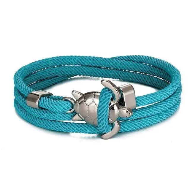 Handgemaakte armband met zeeschildpad in goud