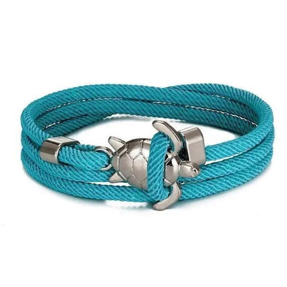 Handgemaakte armband met zeeschildpad in goud