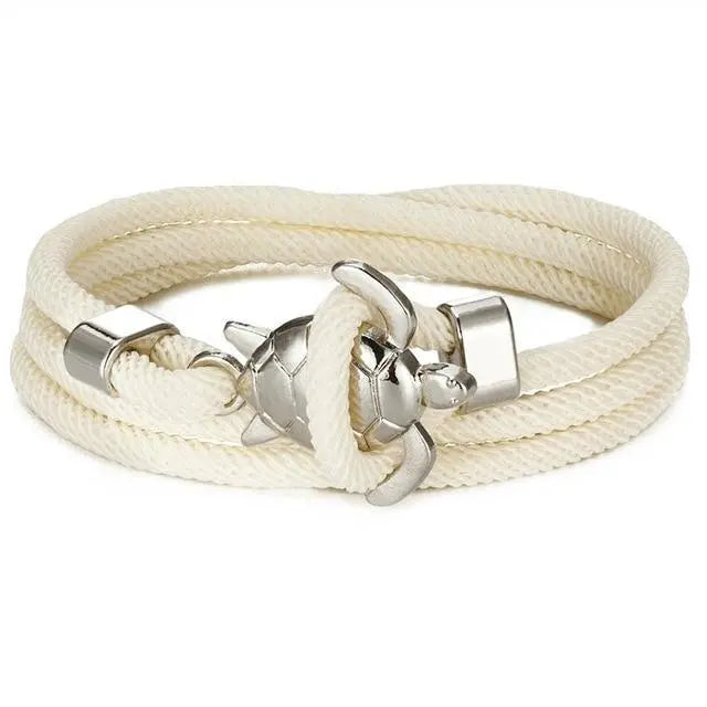 Handgemaakte armband met zeeschildpad in goud