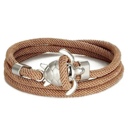 Handgemaakte armband met zeeschildpad in goud