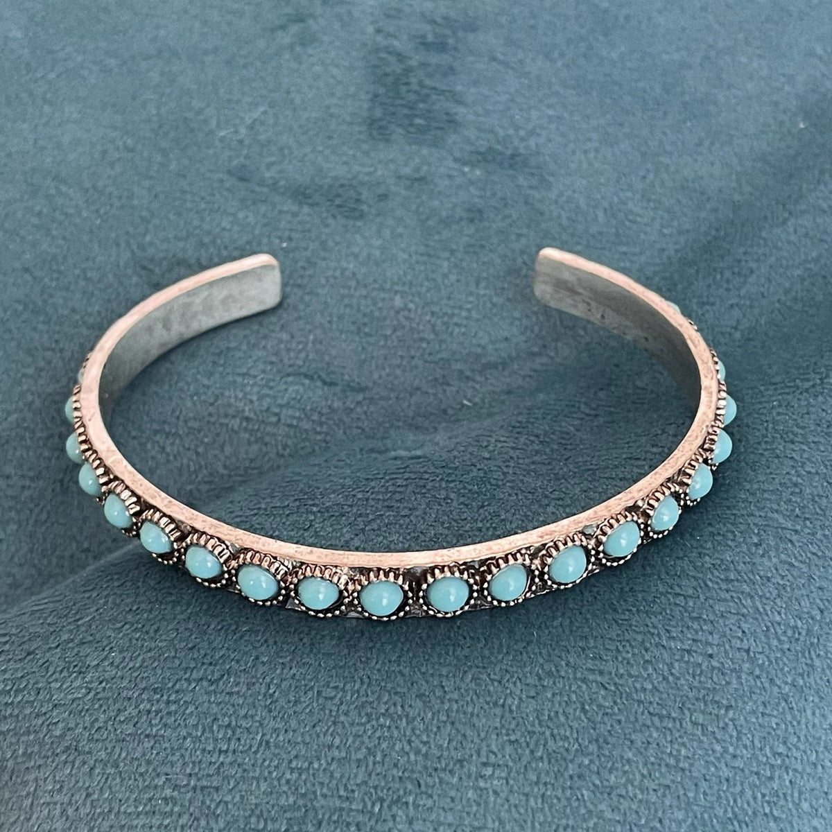 Open turquoise armband Talisse in wit goud