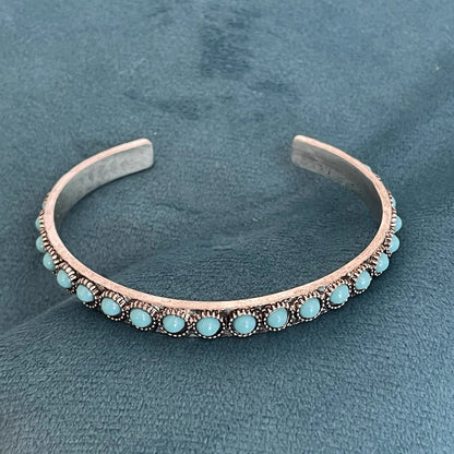 Open turquoise armband Talisse in wit goud