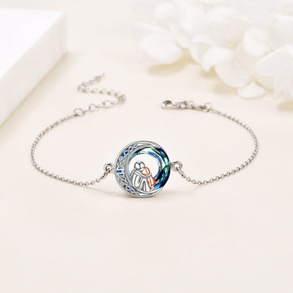 Verstelbare armband met hondenhanger in wit goud