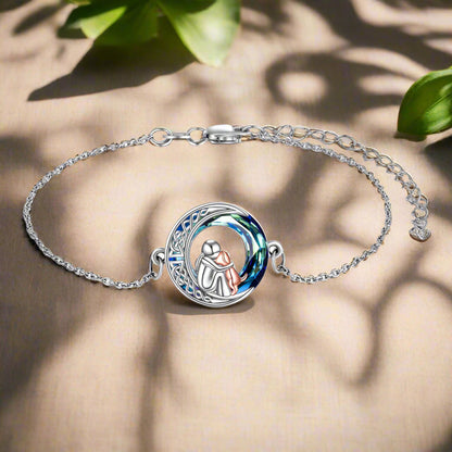 Verstelbare armband met hondenhanger in wit goud