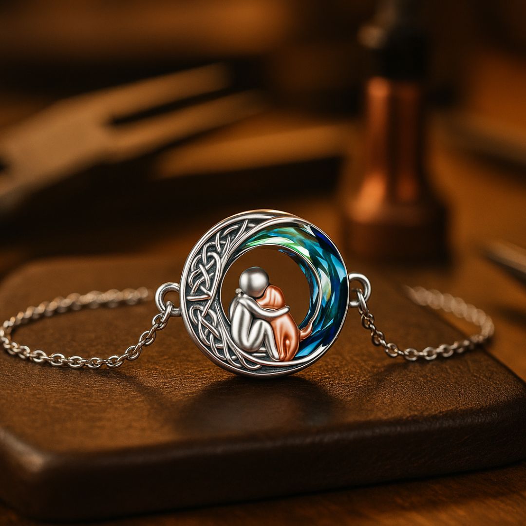Verstelbare armband met hondenhanger in wit goud