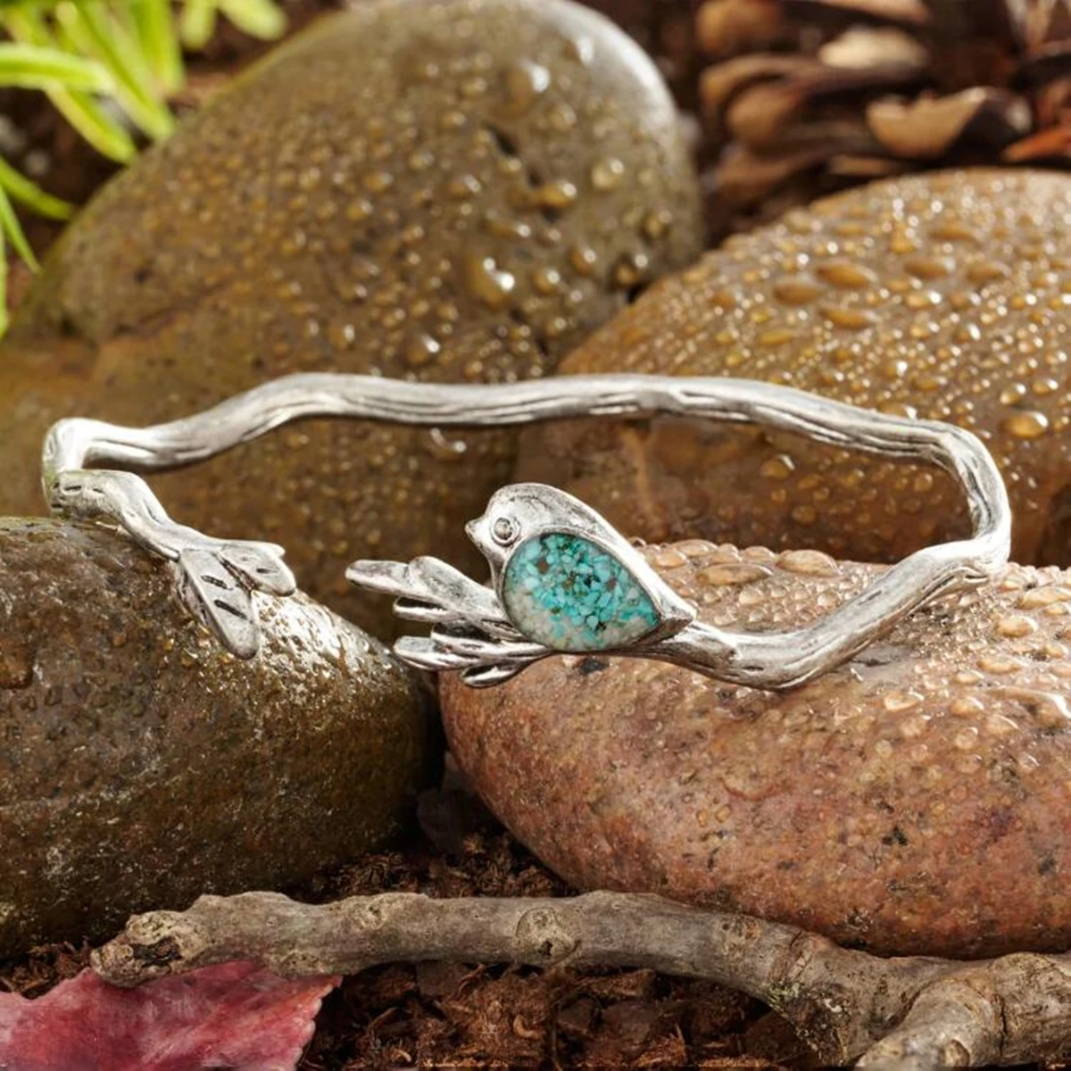 Retro armband Vogeltje in goud