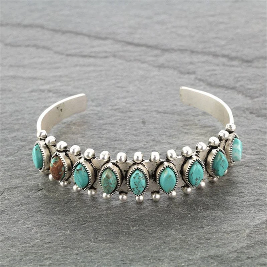 Retro armband met turquoise stenen | Goud