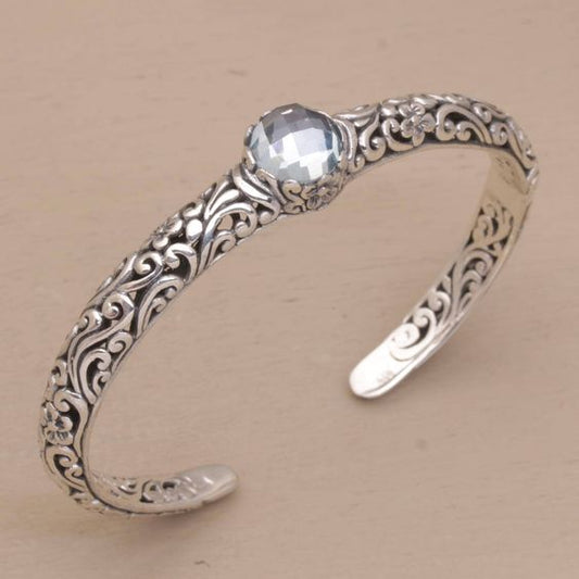 Open vintage armband met steentjes | Witgoud