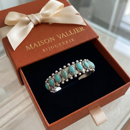 Turquoise bangle Azmira in wit goud